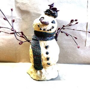 Snowman Figurine County Folksy Primitive Christmas Decor